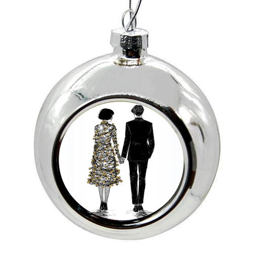 Love at Christmas - colourful christmas bauble by DejaReve