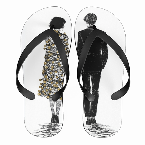 Love at Christmas - funny flip flops by DejaReve