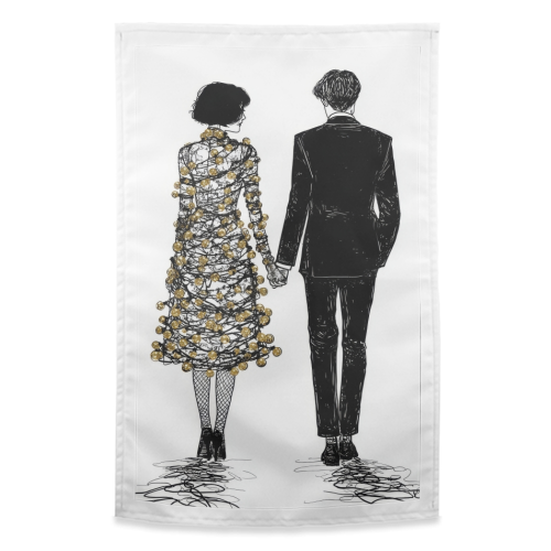 Love at Christmas - funny tea towel by DejaReve