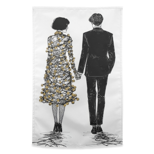 Love at Christmas - funny tea towel by DejaReve