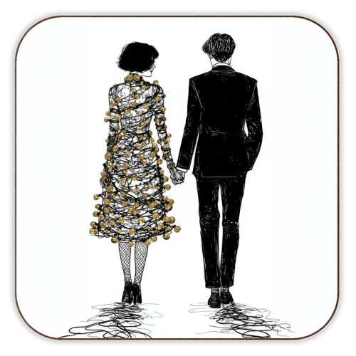 Love at Christmas - personalised beer coaster by DejaReve