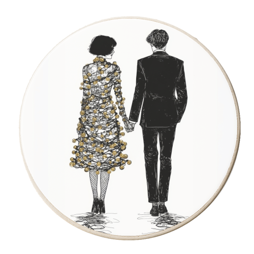 Love at Christmas - personalised beer coaster by DejaReve