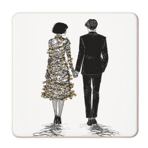 Love at Christmas - personalised beer coaster by DejaReve