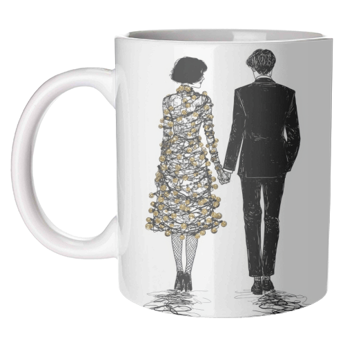 Love at Christmas - unique mug by DejaReve