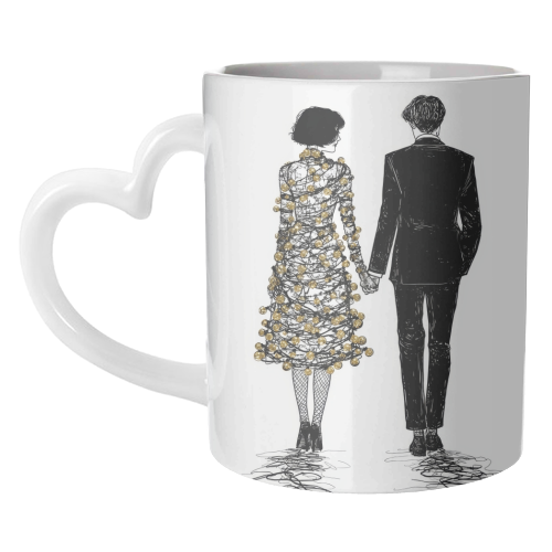 Love at Christmas - unique mug by DejaReve