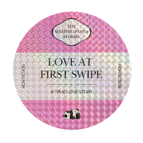 LOVE AT FIRST SWIPE - Circle Sticker by Ms Doodle