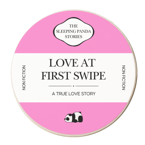 LOVE AT FIRST SWIPE - personalised beer coaster by Ms Doodle