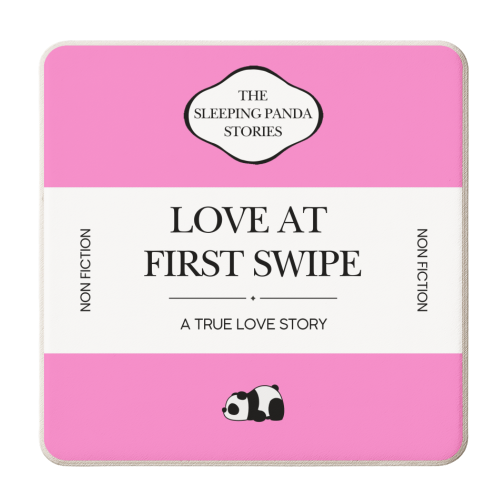 LOVE AT FIRST SWIPE - personalised beer coaster by Ms Doodle