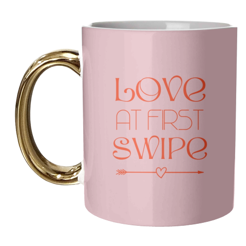 Love at first swipe print - unique mug by The Girl Next Draw