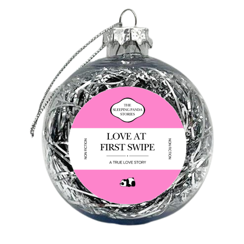 LOVE AT FIRST SWIPE - xmas bauble by Ms Doodle