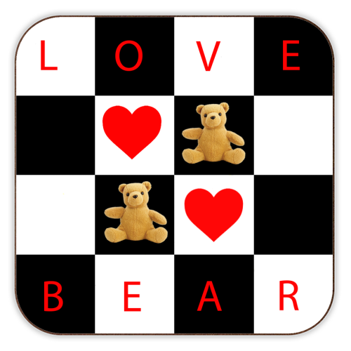 Love Bear - personalised beer coaster by roger carpenter