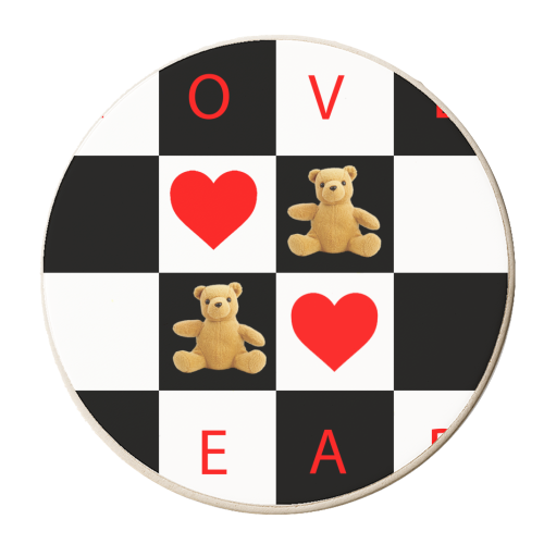 Love Bear - personalised beer coaster by roger carpenter