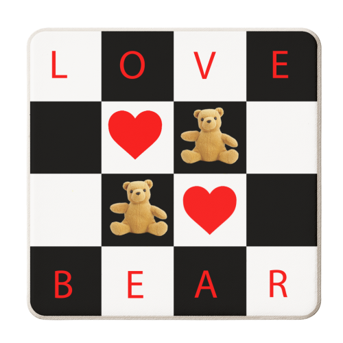 Love Bear - personalised beer coaster by roger carpenter