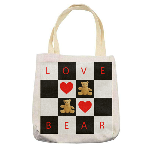 Love Bear - printed canvas tote bag by roger carpenter