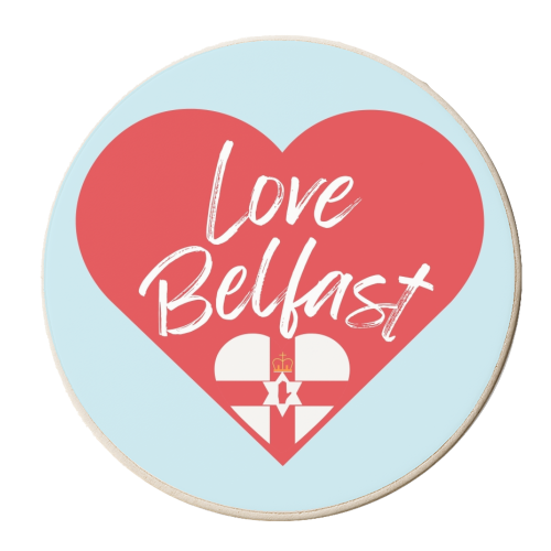 LOVE BELFAST HEART - personalised beer coaster by AP