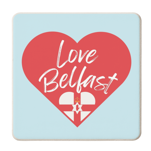 LOVE BELFAST HEART - personalised beer coaster by AP