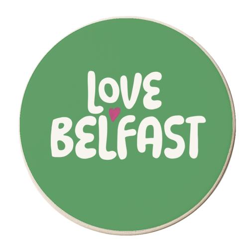 Love Cities: Belfast - personalised beer coaster by Giddy Kipper