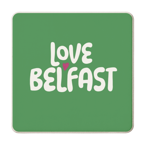 Love Cities: Belfast - personalised beer coaster by Giddy Kipper