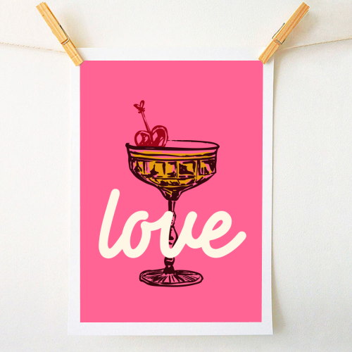 Love Cocktail Illustration - A1 - A4 art print by EZbie