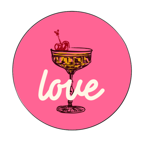 Love Cocktail Illustration - Circle Sticker by EZbie