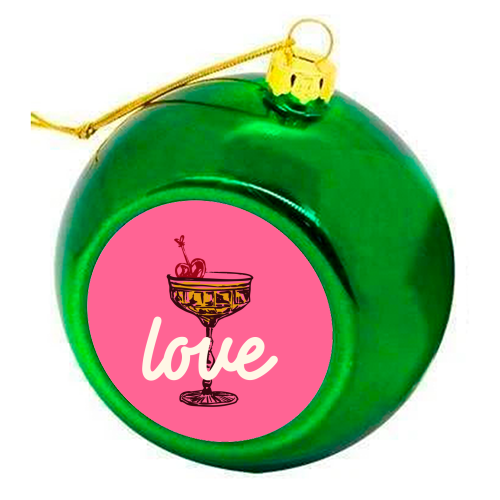 Love Cocktail Illustration - colourful christmas bauble by EZbie