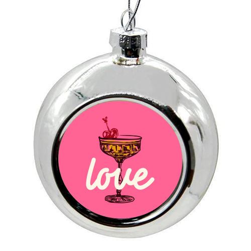 Love Cocktail Illustration - colourful christmas bauble by EZbie