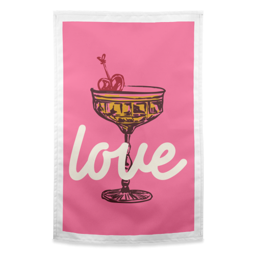Love Cocktail Illustration - funny tea towel by EZbie