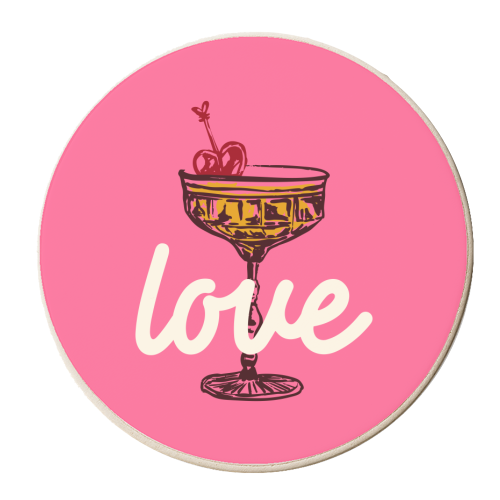 Love Cocktail Illustration - personalised beer coaster by EZbie
