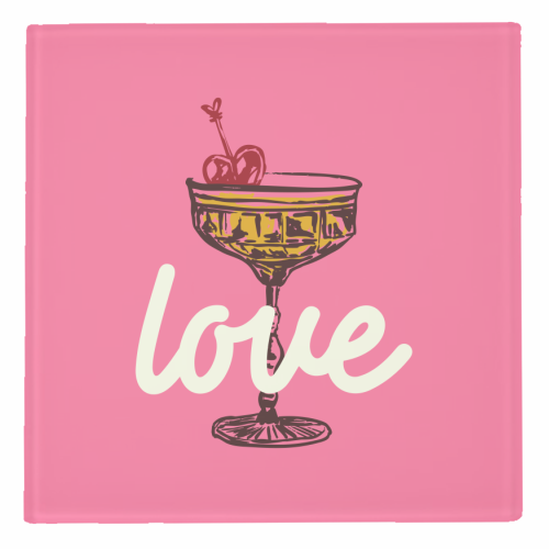 Love Cocktail Illustration - personalised beer coaster by EZbie