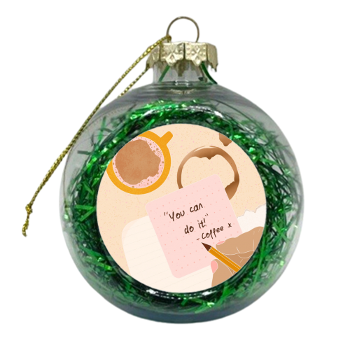 love, coffee - xmas bauble by Lisa Wardle