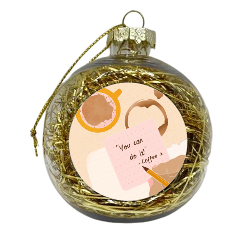 love, coffee - xmas bauble by Lisa Wardle