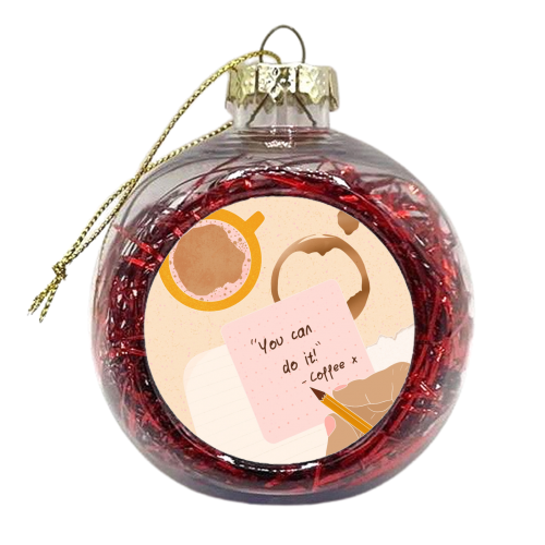love, coffee - xmas bauble by Lisa Wardle