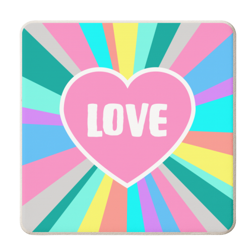 Love Colour Burst - personalised beer coaster by Adam Regester