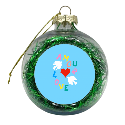 Love Doves - xmas bauble by Adam Regester