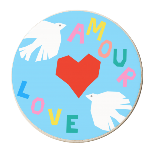 Love Doves - personalised beer coaster by Adam Regester