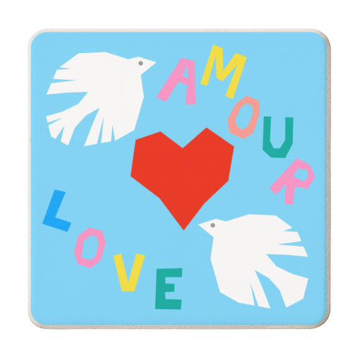 Love Doves - personalised beer coaster by Adam Regester