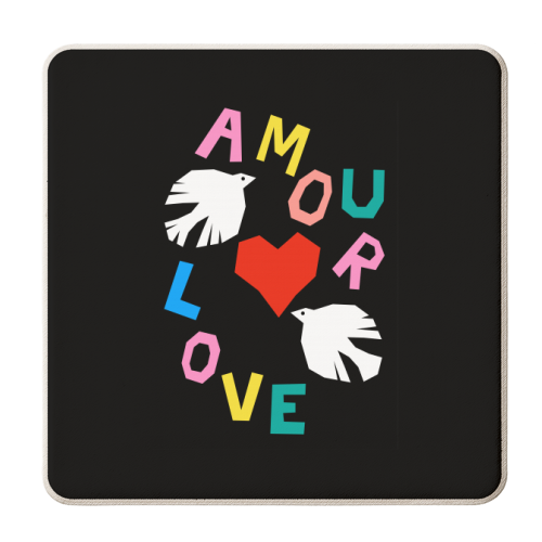 Love Doves - personalised beer coaster by Adam Regester