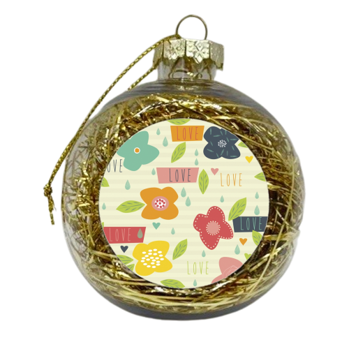 love floral  - xmas bauble by Faye Gollaglee