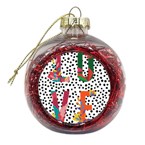 LOVE Floral Polka Dot - xmas bauble by The 13 Prints