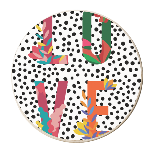LOVE Floral Polka Dot - personalised beer coaster by The 13 Prints