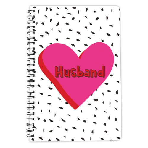 Love Heart Husband - personalised A4, A5, A6 notebook by Laura Lonsdale