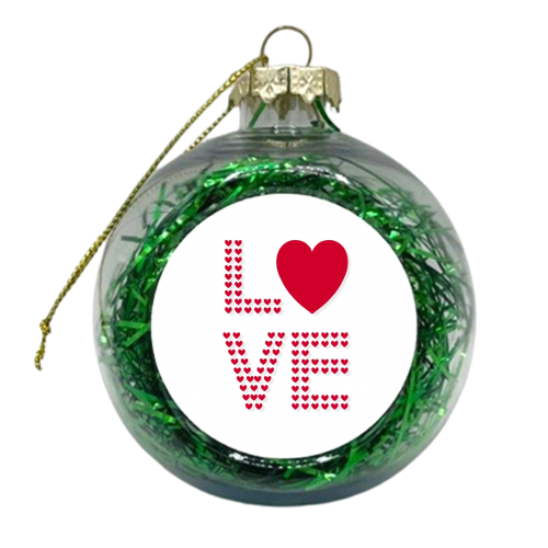 Love heart love font - xmas bauble by The Girl Next Draw