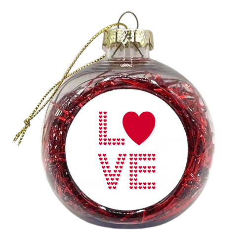Love heart love font - xmas bauble by The Girl Next Draw