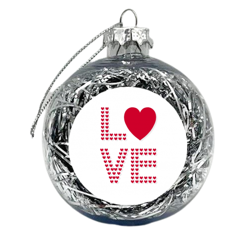 Love heart love font - xmas bauble by The Girl Next Draw