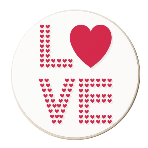 Love heart love font - personalised beer coaster by The Girl Next Draw