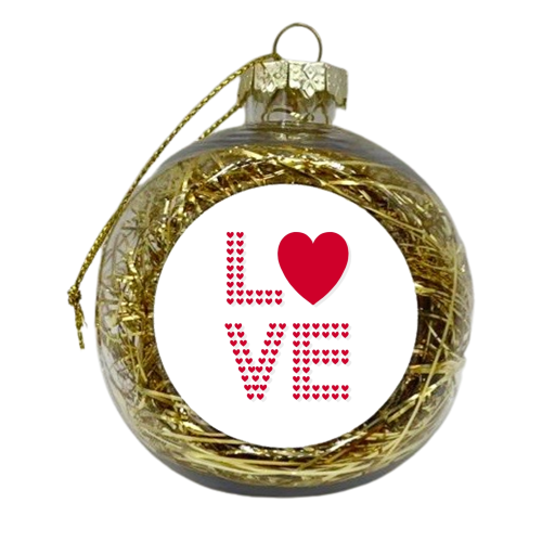 Love heart love font - xmas bauble by The Girl Next Draw