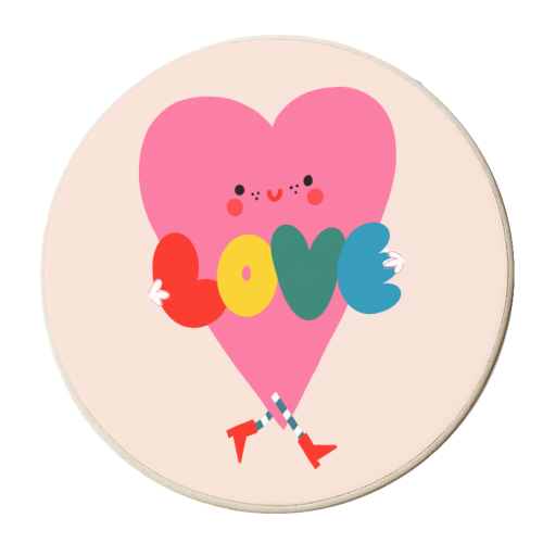 LOVE HEART - personalised beer coaster by Nichola Cowdery