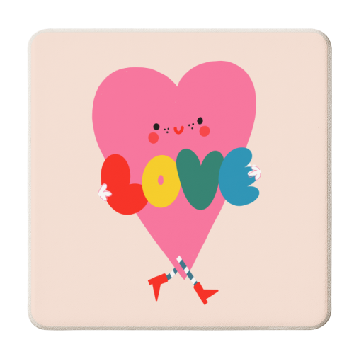 LOVE HEART - personalised beer coaster by Nichola Cowdery