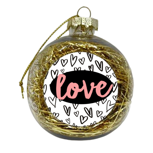 Love Hearts - xmas bauble by Giddy Kipper