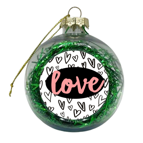Love Hearts - xmas bauble by Giddy Kipper